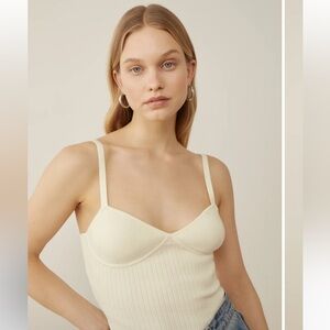 Reformation Silvana Ribbed Sweater Tank Gossamer - Size M